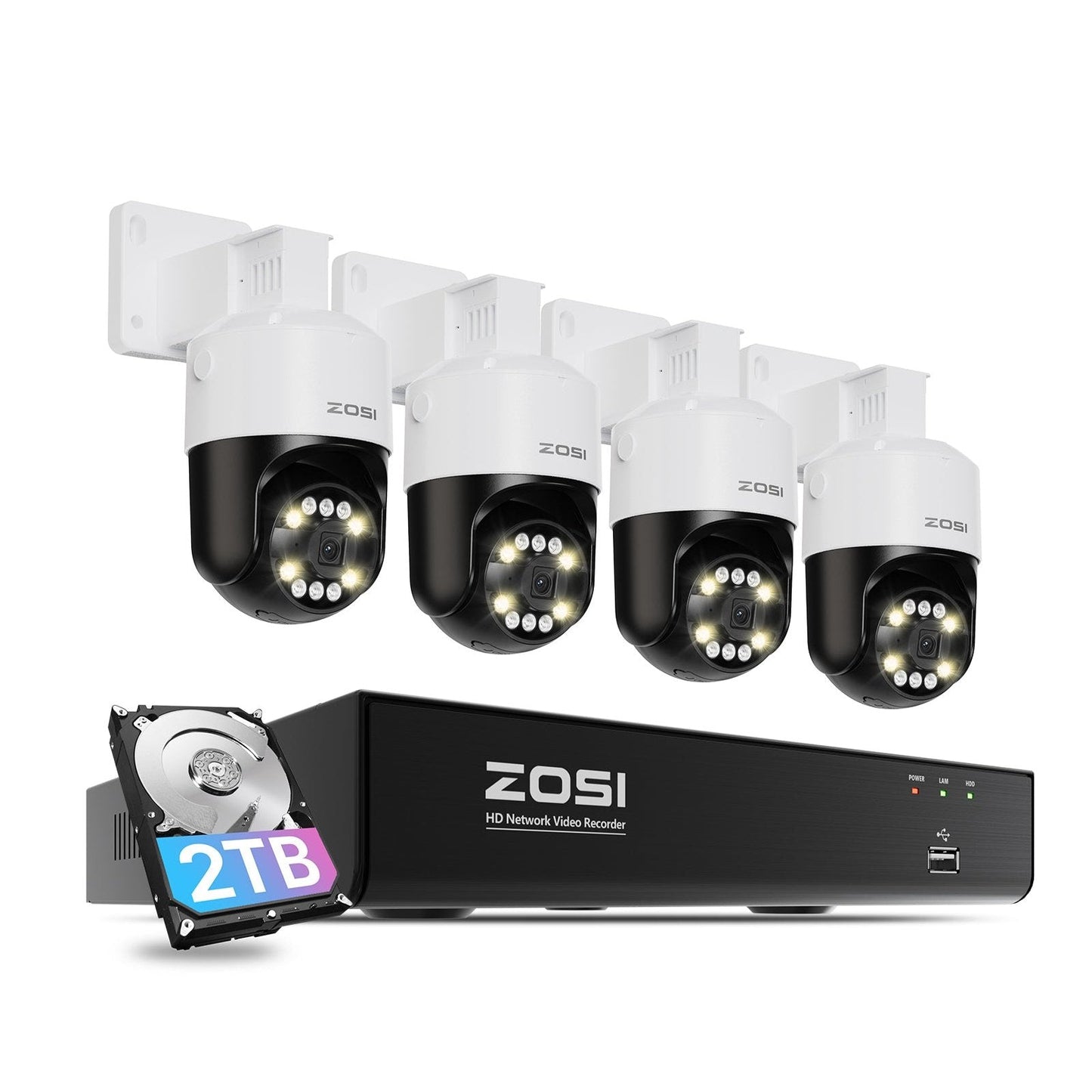 C296B 4K 8-Channel PTZ PoE Security System + 2TB Hard Drive