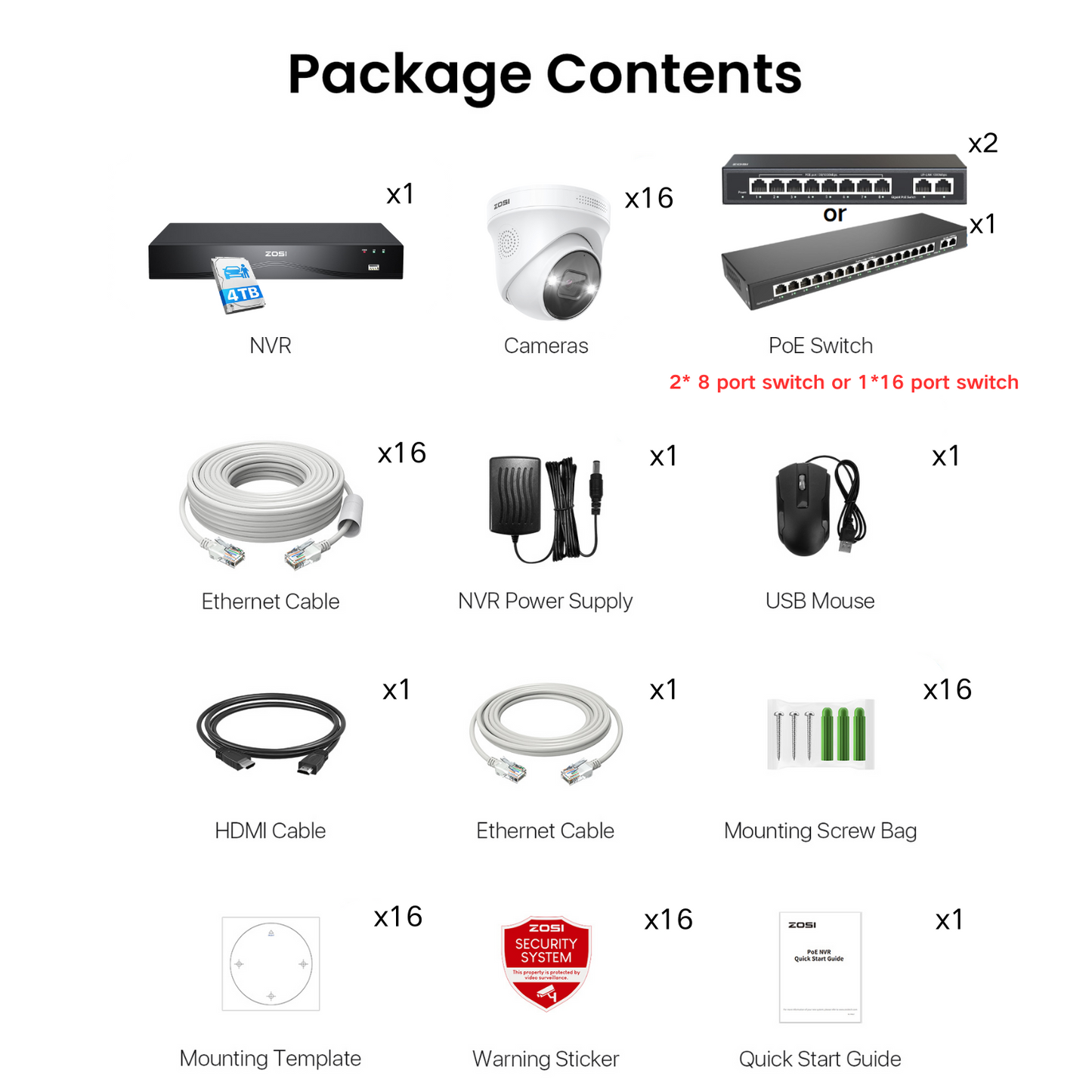 C225 32 Channel 4K PoE Security Camera System for Business + Up To 16TB HDD