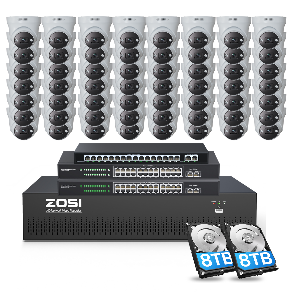 C225 64 Channel 4K PoE Security Camera System for Business + Include 16TB HDD