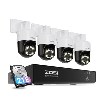 C296B 4K 8-Channel PTZ PoE Security System + 2TB Hard Drive