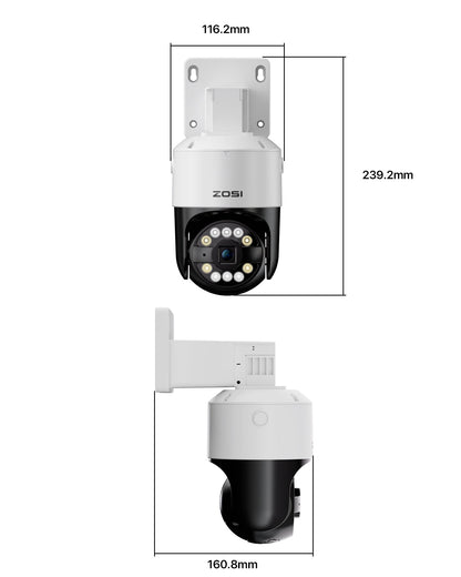 C296B 4K PTZ Security System + Up to 8 Cameras + 2TB / 4TB Hard Drive Zosi