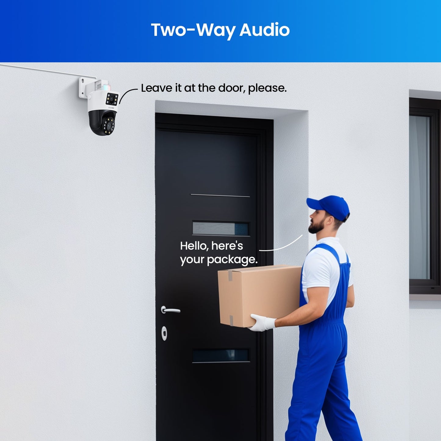 C298 Pan Tilt PoE Camera with Dual-Lens + Max 256GB Local Storage Zosi