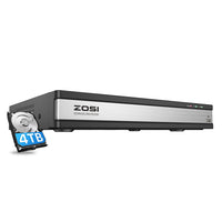 4K 16 Channel PoE NVR  + 4TB Hard Drive