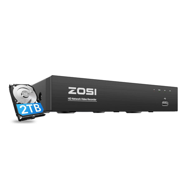 4K 8 Channel PoE NVR + 2TB Hard Drive