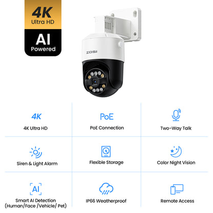 C296B 32 Channel 4K PTZ PoE Security Camera System for Business + Up To 16TB HDD