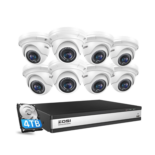 C429 5MP 16 Channel PoE 8-Camera System+80ft Infrared Night Vision Zosi