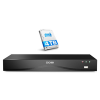 4K 16CH 32 Camera Capable PoE NVR with 2 Hard Drive Space + 4TB Hard Drive
