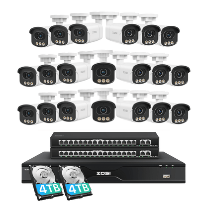 C186A 32 Channel 4K PoE Security System with True Color Night + Up To 16TB HDD