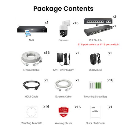 C296B 32 Channel 4K PTZ PoE Security Camera System for Business + Up To 16TB HDD