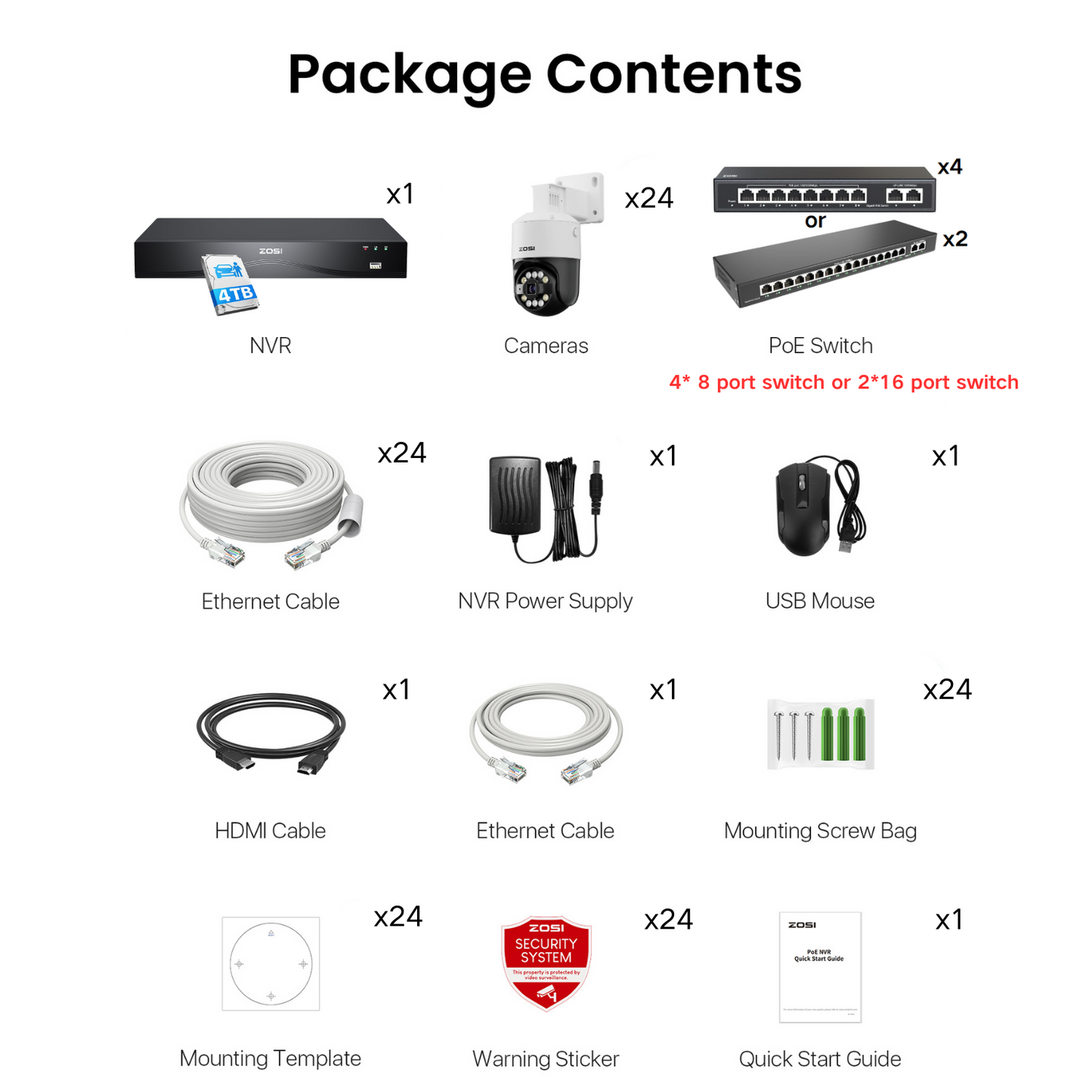 C296B 32 Channel 4K PTZ PoE Security Camera System for Business + Up To 16TB HDD