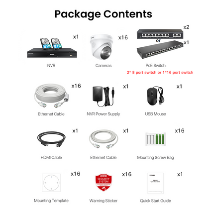 C225 32 Channel 4K PoE Security Camera System for Business + Up To 16TB HDD