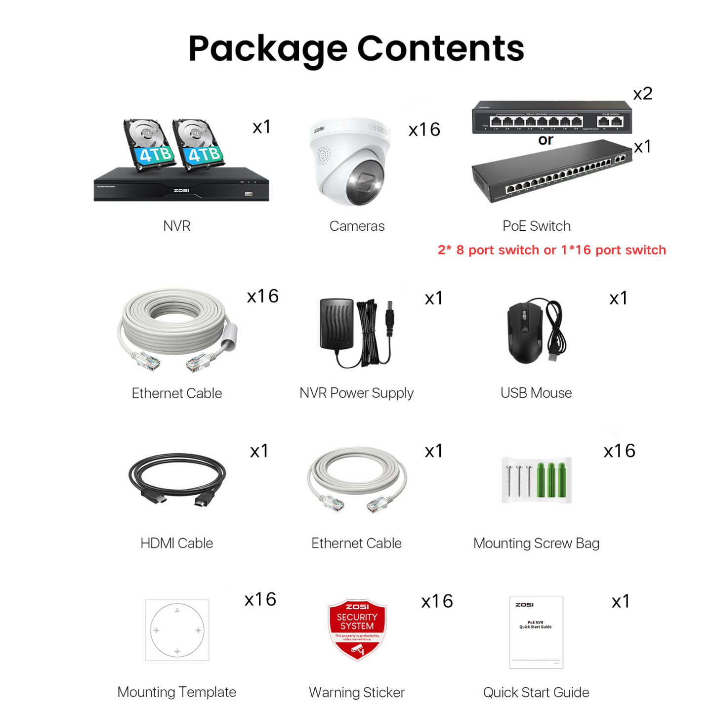 C225 32 Channel 4K PoE Security Camera System for Business + Up To 16TB HDD