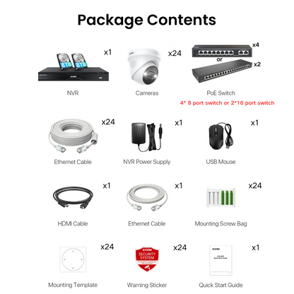 C225 32 Channel 4K PoE Security Camera System for Business + Up To 16TB HDD