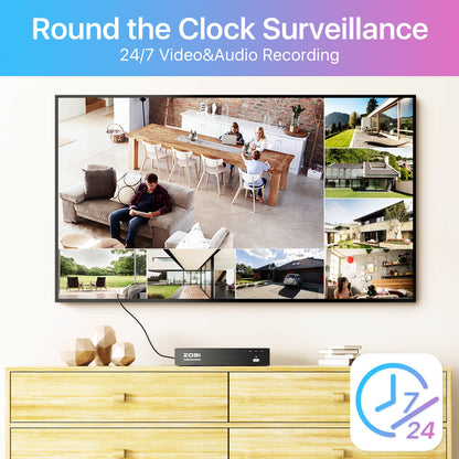 C225 4K 8 Channel Security System + Up to 8 Cameras + 2TB / 4TB Hard Drive Zosi