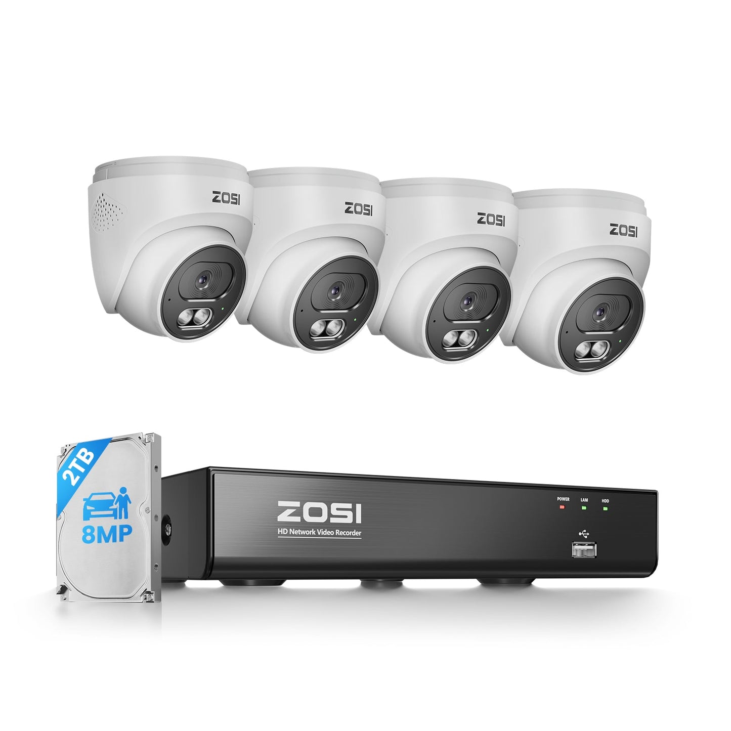 C220 4K 8-Channel PoE Security System + 2TB Hard Drive