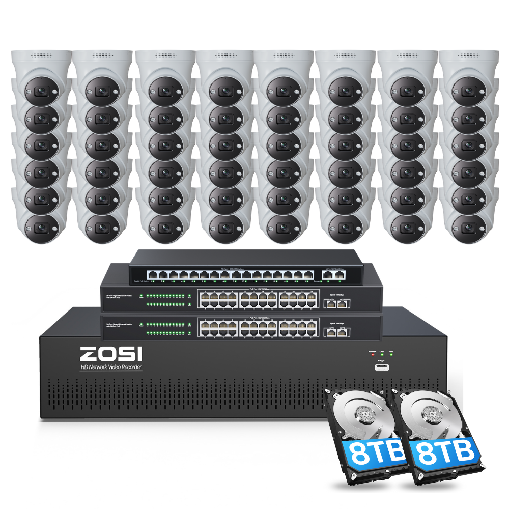 C225 64 Channel 4K PoE Security Camera System for Business + Include 16TB HDD