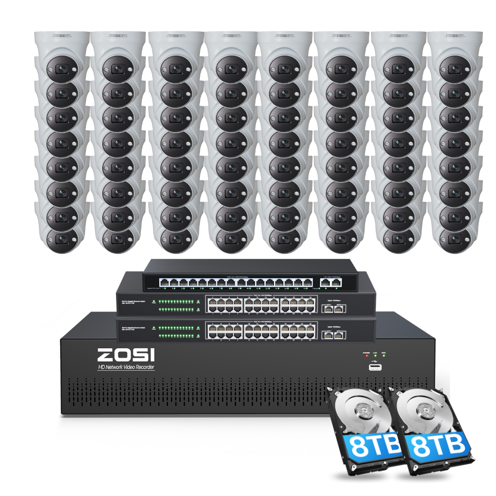 C225 64 Channel 4K PoE Security Camera System for Business + Include 16TB HDD