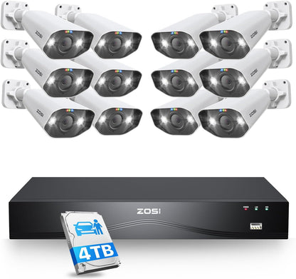 C182 4K 16 Channel Security System(32 Camera Capable) + 4TB Hard Drive Zosi