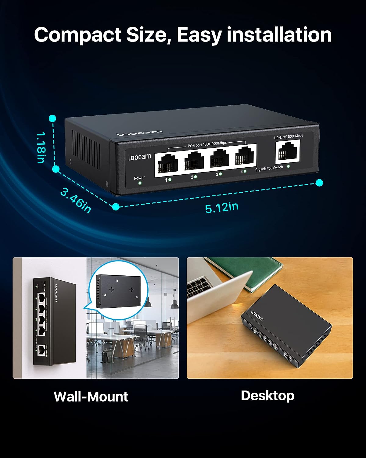 4/8/16/24 Port Gigabit PoE Switch Zosi