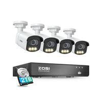 C186A 5MP 8-Channel PoE Security System with Color Night Vision + 2TB Hard Drive