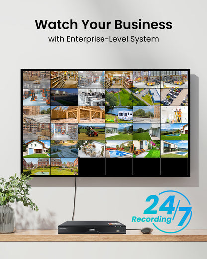 4K 32 Channel Network Video Recorder, Work with PoE Security Camera