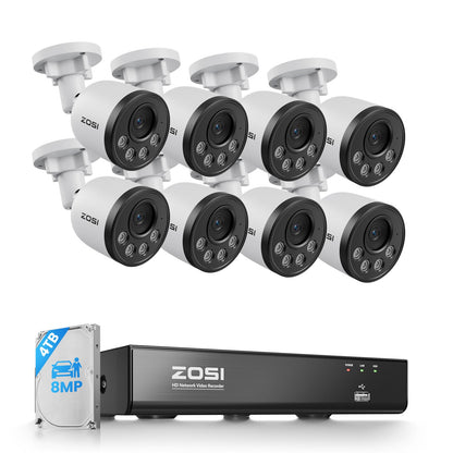 C180 4K 8CH Security Camera System with One-Way Audio + 2TB HDD