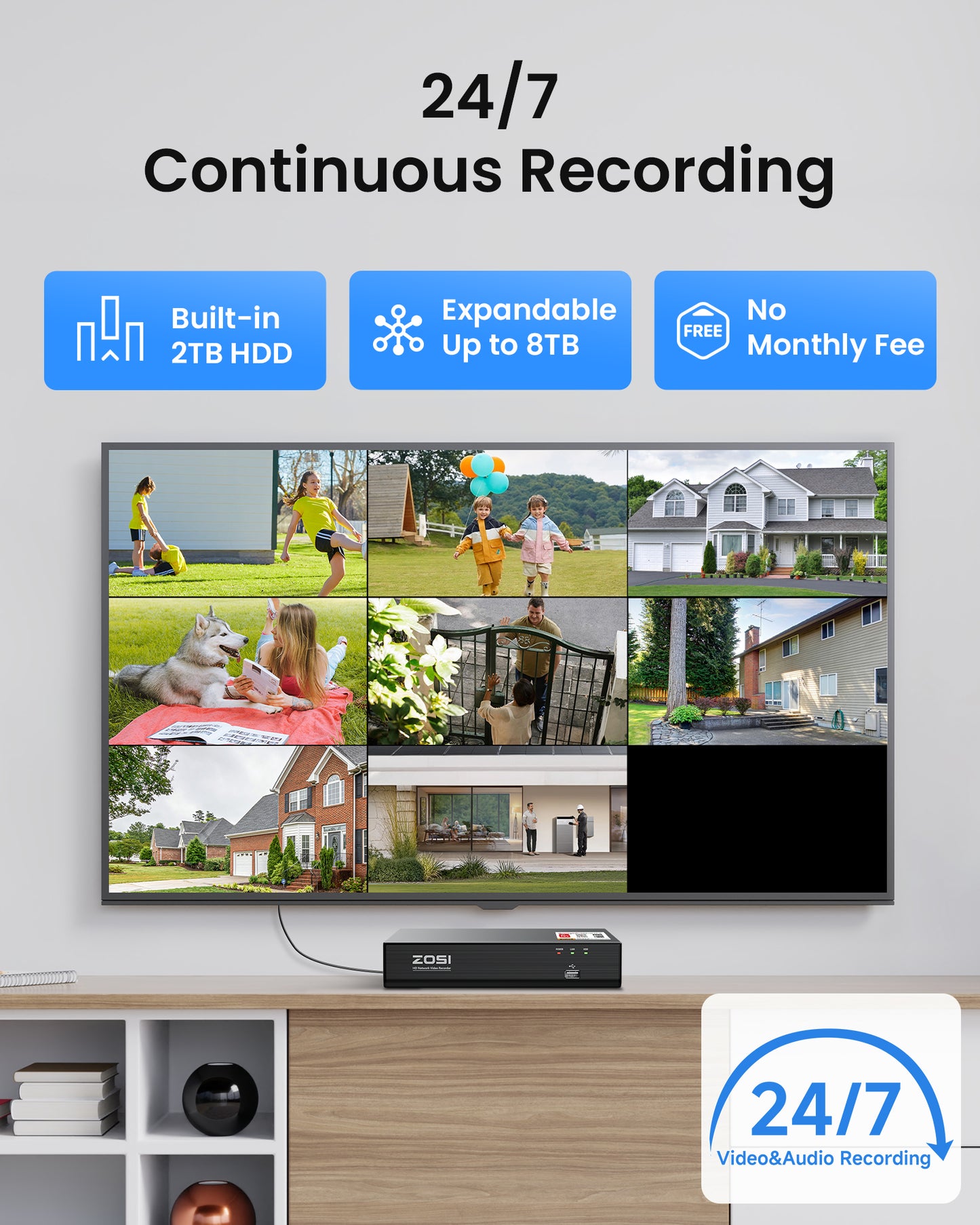 C180 4K 8CH Security Camera System with One-Way Audio + 2TB HDD