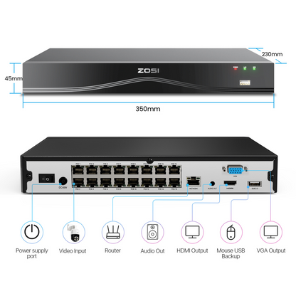 C182 4K 32-Camera Capable PoE Security System + 4TB Hard Drive