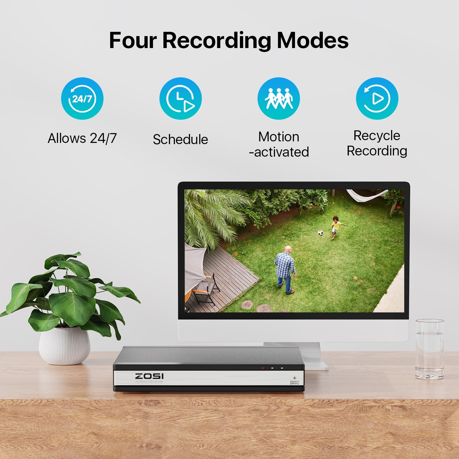 C182/C225 5MP 8-Cam Security System + 4K 16CH PoE NVR + 4TB Hard Drive Zosi