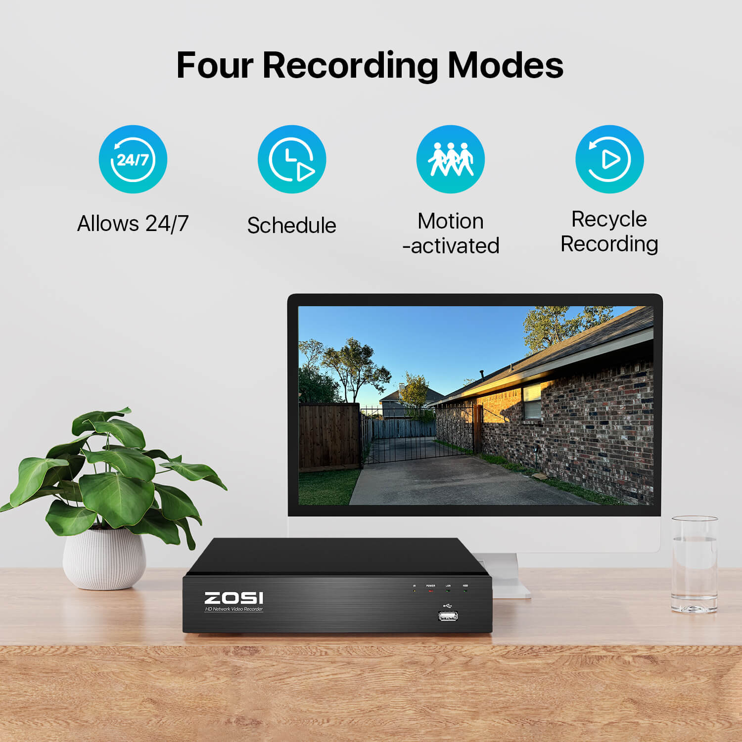 C225/C298 4K Dual Lens Security Camera System(32CH Expandable) + 4TB Hard Drive Zosi