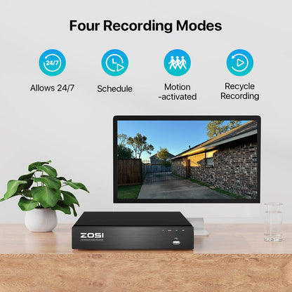 4K 8 Channel PoE NVR + 2TB Hard Drive